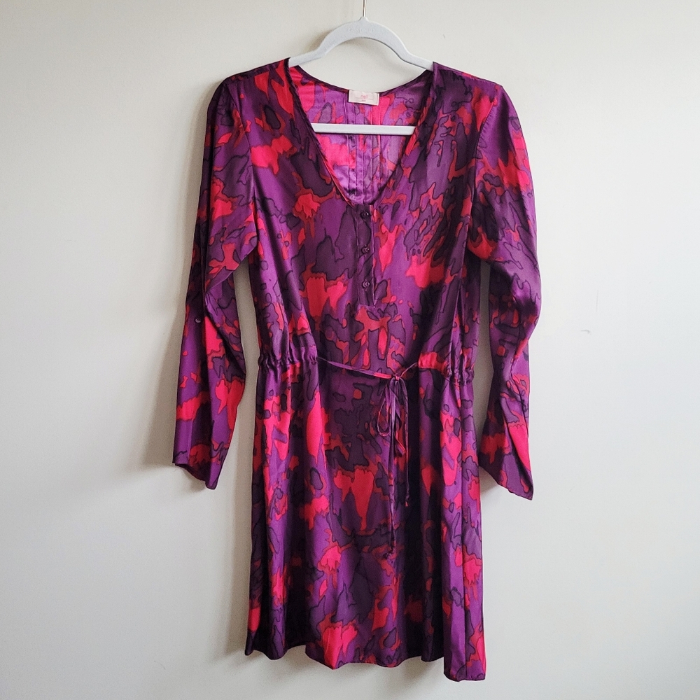Nell Silk Abstract Shirt‎ Dress